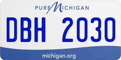 MI license plate DBH2030
