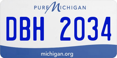 MI license plate DBH2034