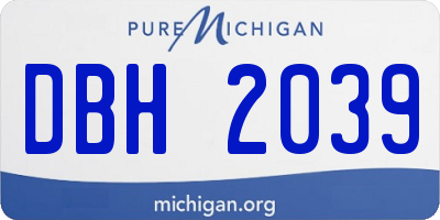 MI license plate DBH2039