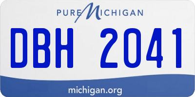 MI license plate DBH2041