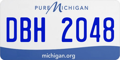 MI license plate DBH2048