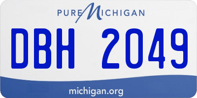 MI license plate DBH2049