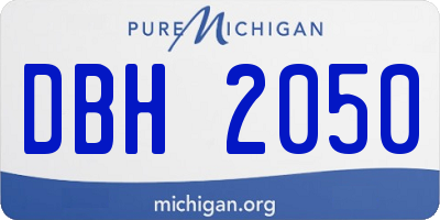 MI license plate DBH2050