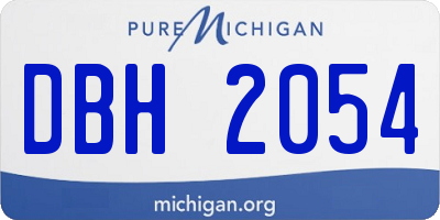 MI license plate DBH2054