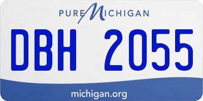 MI license plate DBH2055
