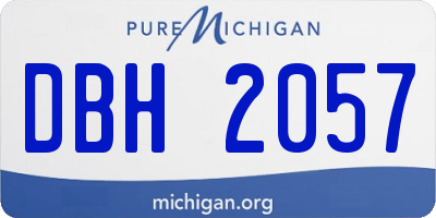 MI license plate DBH2057