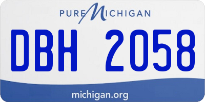 MI license plate DBH2058