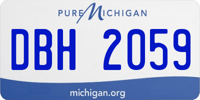 MI license plate DBH2059