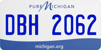 MI license plate DBH2062