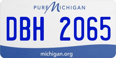 MI license plate DBH2065