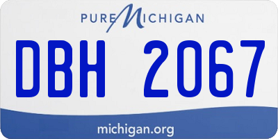 MI license plate DBH2067