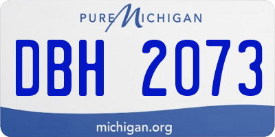 MI license plate DBH2073
