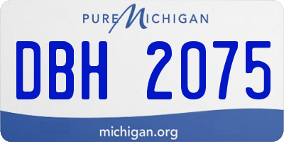 MI license plate DBH2075