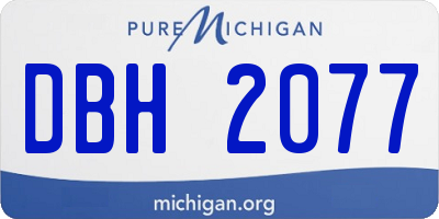 MI license plate DBH2077