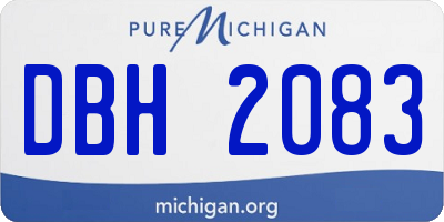 MI license plate DBH2083