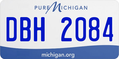 MI license plate DBH2084