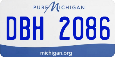 MI license plate DBH2086