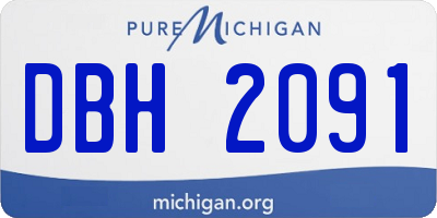 MI license plate DBH2091