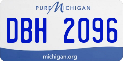MI license plate DBH2096