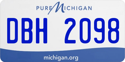 MI license plate DBH2098