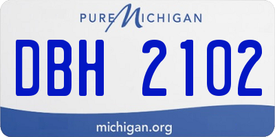 MI license plate DBH2102