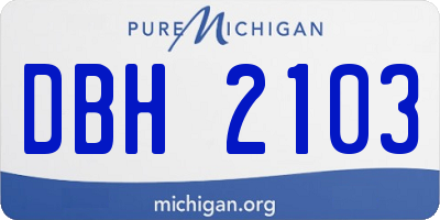 MI license plate DBH2103