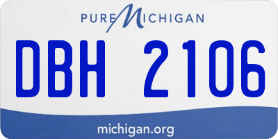 MI license plate DBH2106