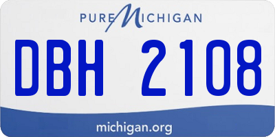 MI license plate DBH2108