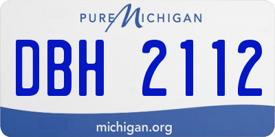 MI license plate DBH2112