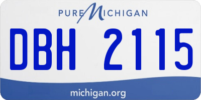 MI license plate DBH2115