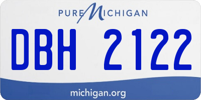 MI license plate DBH2122