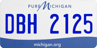 MI license plate DBH2125