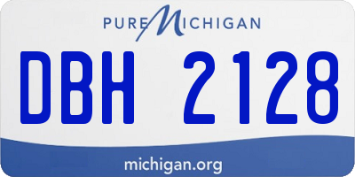 MI license plate DBH2128