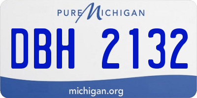 MI license plate DBH2132
