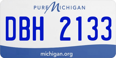 MI license plate DBH2133
