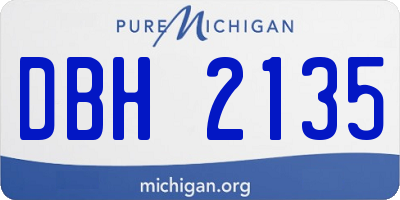 MI license plate DBH2135