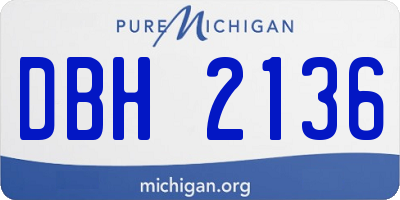 MI license plate DBH2136