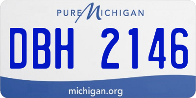 MI license plate DBH2146