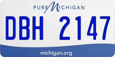MI license plate DBH2147