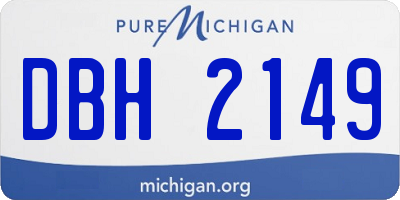 MI license plate DBH2149