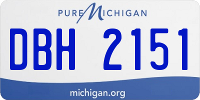 MI license plate DBH2151