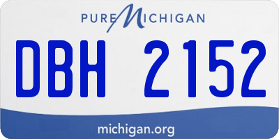 MI license plate DBH2152