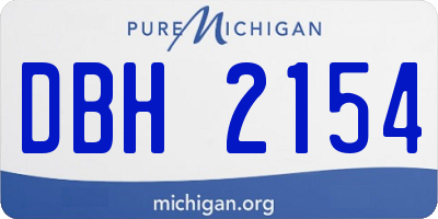 MI license plate DBH2154