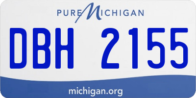 MI license plate DBH2155