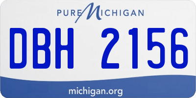 MI license plate DBH2156