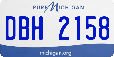 MI license plate DBH2158