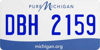 MI license plate DBH2159