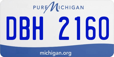 MI license plate DBH2160