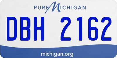 MI license plate DBH2162