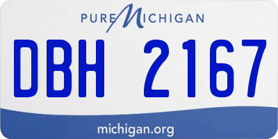 MI license plate DBH2167